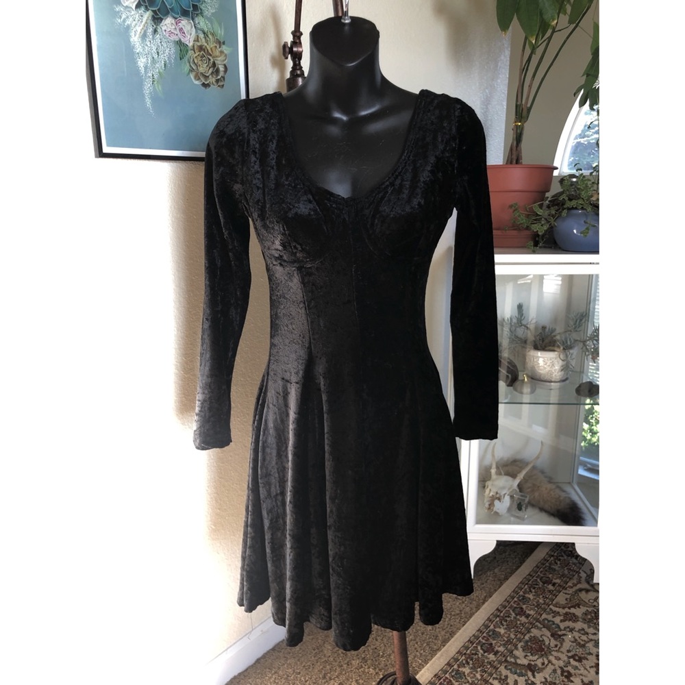 Black velvet dress